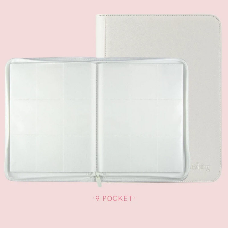 Pokemon Binder Card - สมุดใส่การ์ดโปเกมอนแบบซิปพรีเมียม 4/9/12 ช่อง วัสดุ PU สีชมพูขาว